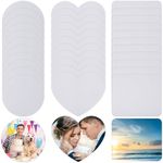 Nezyo 36 Pcs Sublimation Mouse Pads Non Slip Rubber Blank Mouse Pad Round Rectangle Heart Shaped White Mouse Pad for DIY Crafts Transfer Heat Press Printing Crafts