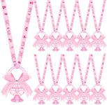 Tondiamo 60 Pcs Angel Baby Shower Pacifiers Necklace Acrylic Baby Pacifiers Party Favors Pacifiers Charm for Guests Baby Shower Party Table Scatter Supplies(Pink)