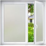 Haton Window Film Privacy for Glass Windows Frosted Film Frosting 44.5x200cm, Opaque Glass Sticker Self Adhesive Roll UV Block No Glue Static Cling Vinyl Covering for Bathroom Home and Office