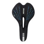 SHIVEXIM Bike Seat Bicycle Saddle - Long Ride Comfort Universal Cycle Saddle Wide Cushion Pad for Women Men Fits MTB Mountain Bike/Road/Spinning Exercise (Blue)