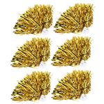 6Pcs Cheerleading Poms, 7 Colors Cheerleader Pom Poms for Sports Party Dance (Gold)