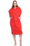 kraftd Unisex Adults Hooded Towel Poncho 100% Cotton Towel Robe With Pocket Men Women Towelling Changing Robe Ideal for Holidays Swimming Surfing Beach Bathing Travel (1 Piece)