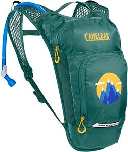 CamelBak Kid's Mini M.U.L.E Hydration Pack, 1.5 Liter Capacity, Green/Mountains