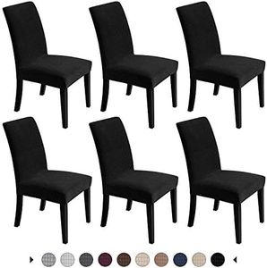 Chair Covers for Dining Room - Stretch Chair Slipcovers for Decorative Seat Protector Armless Removable Washable Elastic Dinner Universal Spandex Solid Chair Slip Covers Set…