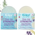 KinKind Rice Water Shampoo and Conditioner Bar Set for Hair Growth | Give me STRENGTH! Rice Solid Shampoo Bar and Conditioner Bars for hair UK Made | For Hair Growth, Menopause, Thickening & Volume