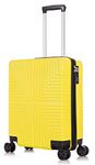 DK Luggage Carry-on 20” Cabin EasyJet, BA, Jet 2 Hard Shell Hand Luggage Approved Suitcase 4 Wheel Spinner Luggage ABS30 Yellow