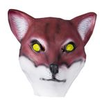 HMS Fox Animal Mask Latex, Red, One Size