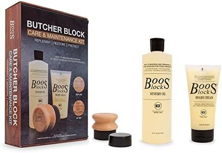 John Boos Mystery Oil, Cream and One Applicator in Gift Packaging Cutting Board Care Set, 16 oz