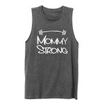 FANNOO Workout Tank Tops for Women-Mommy Strong Womens Funny Saying Fitness Gym Lift Graphic Racerback Sleeveless Shirts