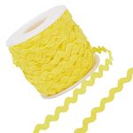 GORGECRAFT 27yard/25m Rick Rack Trim Ribbon Wave Sewing Bending Fringe Trim 5mm/0.2 inch for Sewing Flower Making Wedding Party Lace Ribbon Craft (Yellow)