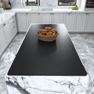 Warome Heat Resistant Mat, 47"x 23" Silicone Mat, Extra Large Silicone Mats for Kitchen Countert, Nonslip Kitchen Countertop Protector for Baking/Crafts, No Creases-Black