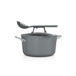 Ninja NeverStick PossiblePot, Premium Set with 7-Quart Capacity Pot, Roasting Rack, Glass Lid & Integrated Spoon, Nonstick, Durable & Oven Safe to 500°F, Sea Salt Grey, CW202GYCCO (Canadian Version)