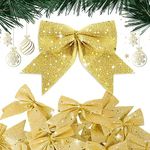 24 pcs Small Gold Glitter Bows for 