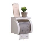 Styleys Magic Sticker Series Toilet Paper Holder in Bathroom with Mobile Stand Tissue Roll Stand Box with Shelf Rack Adhesive Wall Mount Bathroom Accessory (S11044)