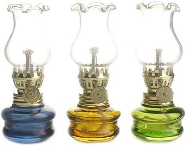 Purism Style- 4" Height Glass Kerosene Oil Lamp Lantern (Set Of 3)