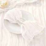 DeZerlor 50 Pack Ivory White Cheesecloth Napkins Cloth Thanksgiving Dinner Napkins Bulk Set of 50 Boho Gauze Cotton Napkins 21"x21" for Wedding Bridal Baby Shower Fall Table Decor