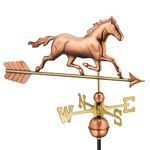 Good Directions Trotting Horse Weathervane, Pure Copper