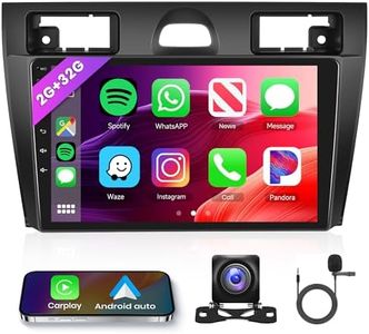 2G+32G Android Car Stereo for Ford Fiesta 2006-2011 with Wireless Carplay, Rimoody 9 Inches Touch Screen 2 Din Car Radio with GPS Navigation Bluetooth Android Auto FM RDS WiFi Backup Camera