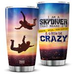 ZOXIX Stainless Steel Tumbler 20oz Skydiving Coffee Cup With Lid Im A Skydiver Gifts For Men Parachuting Mug For Parachutist Novelty Sport Lover Gift Vacuum Insulation Cups