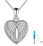 VENACOLY Urn Necklace for Ashes Sterling Silver Angel Wings Cremation Necklace Ashes Jewellery Keepsake Gifts for Women