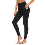 ACTINPUT Black Leggings for Women Soft High Waisted Tummy Control Leggings with Pockets Sports Workout Gym Running Yoga Pants