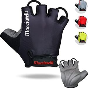 MACCIAVELLI® Gants de Cyclisme Homme Femme – Gant Vélo VTT – pour Vélos de Route et de Montagne - Gants Cycliste Demi Doigt - Cycling Gloves