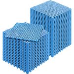 VEVOR Modular Interlocking Cushion, 50 Pack 12" x 12" Splicing Drainage Mats, Soft PVC Interlocking Drainage Floor Tiles, Non-Slip Drainage Holes for Restroom, Bathroom, Kitchen, Pool, Wet Areas, Blue