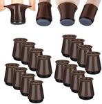 Aneaseit Chair Leg Sliders for Carpet - 1 1/2" x 8 pcs Dark Walnut - Silicone Heavy Duty Furniture Movers w/PTFE Bottom - Table Feet Covers Pads Protectors for Smooth Glides - Medium