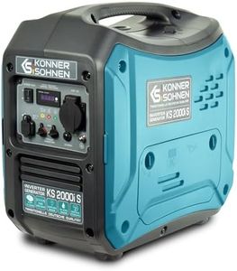 Könner&Söhnen KS 2000i S Inverter Generator, Inverter 2000W,generator petrol silent with UK Plug Socket 1 x 13A (230 V), 2 USB Ports, Copper Wound, portable Inverter petrol generator