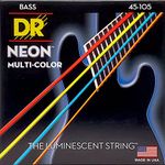 DR Strings Handmade Strings NMCB-45 HIDEF NEON MULTICOLOR Colored Bass Strings: Medium, 45-105