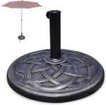 SPOTRAVEL Patio Parasol Base, Heavy-duty Steel Umbrella Holder with Adjustable Knob, Outdoor Resin Umbrella Stand for Poolside, Yard, Street, Garden (20kg, 55 x 55 x 35cm)