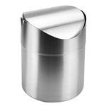 CODIRATO Mini Desktop Bin with Lid, Trash Can Small Desk Bin Indoor Dustbins for Desk Office Bathroom Kitchen Waste Containers (12 * 12 * 16.5CM, 1.5L)