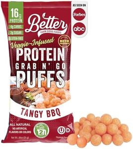 Better Than Good Savory Keto, Gluten-Free BBQ Protein Puffs (12-Pack) - Paleo, Low Sugar, Low Calorie, Diabetic Friendly Snacks | 16g Protein & 2 Servings of Fruits & Veggies