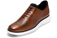 Cole Haan Men's 2.Zerogrand LSR Wingtip, British Tan/Ivory, 10.5-W US