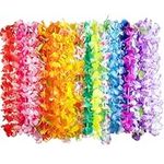 JOYIN 60pcs Tropical Hawaiian Lei Luau Flower Necklaces Garlands for Beach Wedding Hawaiian Party Decorations