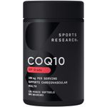 Sports Research CoQ10 (100mg) Enhanced w/Coconut Oil & Bioperine (Black Pepper) for Better Absorption | Vegan Certified, Non-GMO Verified (120 Veggie Softgels)