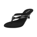 Metro Women Black Synthetic Leather Heel Sandal UK/5 EU/38 (40-129)