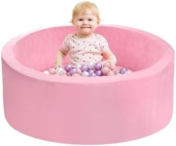 Foam Ball Pit for Toddlers, IAGBIBUI Round Soft Ball Pool Pits for Indoor Playpen, Gift Toy for Kids Children and Babes, Pink (Balls Not Included)