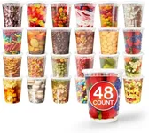 Stock Your Home 32oz Plastic Deli Containers with Lids (48 Pack), Disposable Plastic Food Storage Containers with Lids, Reusable Freezer Containers, To Go Soup Containers with Lids, Microwave Safe