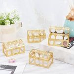 SATYAM KRAFT 6 Pcs Golden Decorative Box For Mini Storage Decoration items, Deepawali,Diwali, Ring Jewelry Trinket Box, Candy Storage Container Case DIY (Golden Boxes) (Small) (Acrylic)