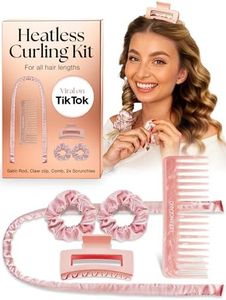 Lily England Heatless Hair Curlers to Sleep In - No Heat Curling Gift Set Includes Satin Headband, Hair Clip, Comb, & 2 Scrunchies - Sleek & Smooth Overnight Curls for Long & Short Hair