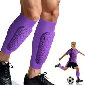 XZQTIVE Soccer Shin Guards Shin Defender for Kids Youth Adult, Ski Shin Guards Calf Compression Sleeve with Honeycomb Shin Pads