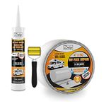 Ziollo RV Flex Repair Tape Kit - Roof Repair Kit to Seal and Waterproof, Bond to EPDM Rubber with Sealant, Seal Vents and Skylights on Motorhomes, Trailers, Campers (1 Tape and 1 Tube)