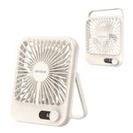 UN1QUE Slim Portable Desk Fan, 0-100 Speeds Adjustable Mini Fan, Rechargable Fan with Fragrance Function, Long Battery-life Personal Fan for Home Outdoor, An Aromatherapy Tablet Included