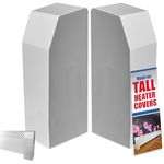 [2 Pack] TALL End Caps For Oversized Baseboard Heater Covers - 9 Inch Tall Plastic Left & Right End Cap - Fits Most Large & Oversized Baseboard Heaters - Can Trim For Exact Size - Gas Heaters Only