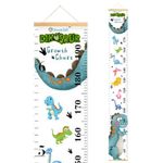 SNOWIE SOFT® Cartoon Growth Chart for Kids 60-180cm Wall Hanging Growth Chart for Kids & Teenagers Canvas Cartoon Growth Chart Waterproof Canvas Growth Chart for Kid's Room (Blue Dinosaur)