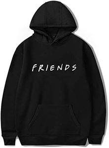 ZAWARA Unisex Friends Print Hoodies Casual Friends Hooded Sweater Long Sleeve Pullover Sweatshirt, Black, X-Large