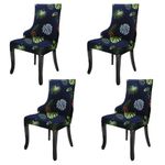 House of Quirk Wingback American Side Chair Slipcover-Accent Chair Cover Slipcover with Arm,Washable Dining Chair with Nailed Trim Protector for Dining Living Room Pack of 4 (Tropical Teal)