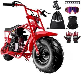 Oryxearth Mini Dirt Pit Bike BRM100, 105CC 4-Stroke Gas Powered 3.5HP for Off Road & Trail Bike, Up to 28 Mph, Automatic Transmission and Pull to Start, Weight Support Up to 185LBS for Teens/Adults