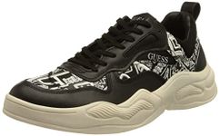 GUESS Men's Bassano Sneaker, Black, 10 UK